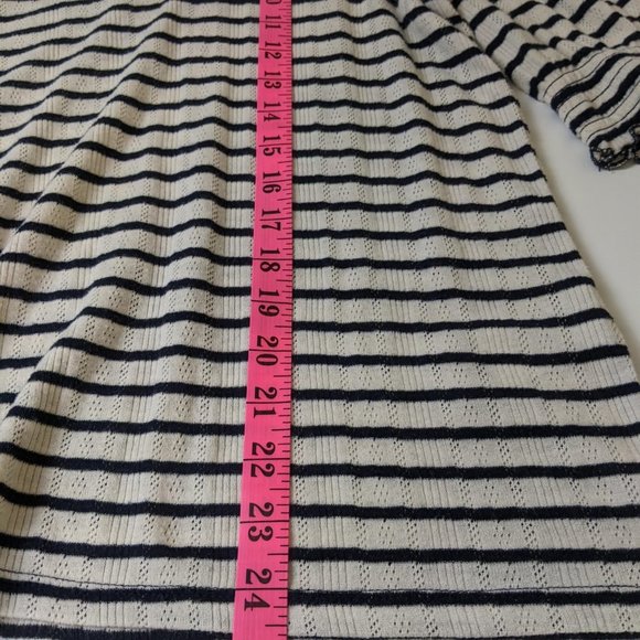 Lucky Brand White and Black Striped Stretch Blouse Size Large - Picture 10 of 10